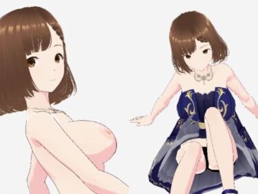 【無料で読める？】青いドレスを着た巨乳のお姉さん（セリフなし  3DCGモデル  イラスト集） 【ファンタスセレブリティ】