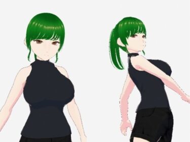 【無料で読める？】グリーンヘアーのツンデレ美女（セリフなし  3DCGモデル  イラスト集） 【ファンタスセレブリティ】