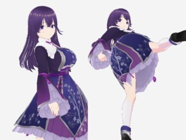 【無料で読める？】和柄の洋風ドレスの巨乳美女（セリフなし  3DCGモデル  イラスト集） 【パイアールフロンティア】