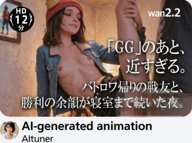 【無料で読める？】【12分HD】「GG」のあと、近すぎる。バトロワ帰りの戦友と、勝利の余韻が寝室まで続いた夜。 【AItuner】