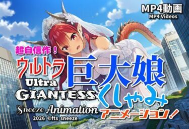 【無料で読める？】【超自信作！】ウルトラ巨大娘くしゃみアニメーション！/ Ultra Giantess Sneeze Animation！ 【くしゃみフェチ専門店】