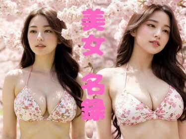 【無料で読める？】【美女名録】vol1.22  桜色のビキニ  Cherry Blossom Bikini Photo Book  【AIグラビア写真集】 【AI美女制作参謀本部2課】