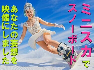 【無料で読める？】妄想15 ミニスカでスノーボード 尻もち開脚 AI生成動画 【Artificial Intelligence iso】
