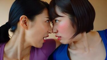 【無料で読める？】（ボイス有り）ヨガ中に鼻同士を合わせて争うふたり。 【あいろこーぷ】