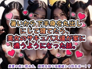 【無料で読める？】暑いから下半身を丸出しにして寝てたら美女のサキュバス達が家に通うようになった話。 【本物志向】